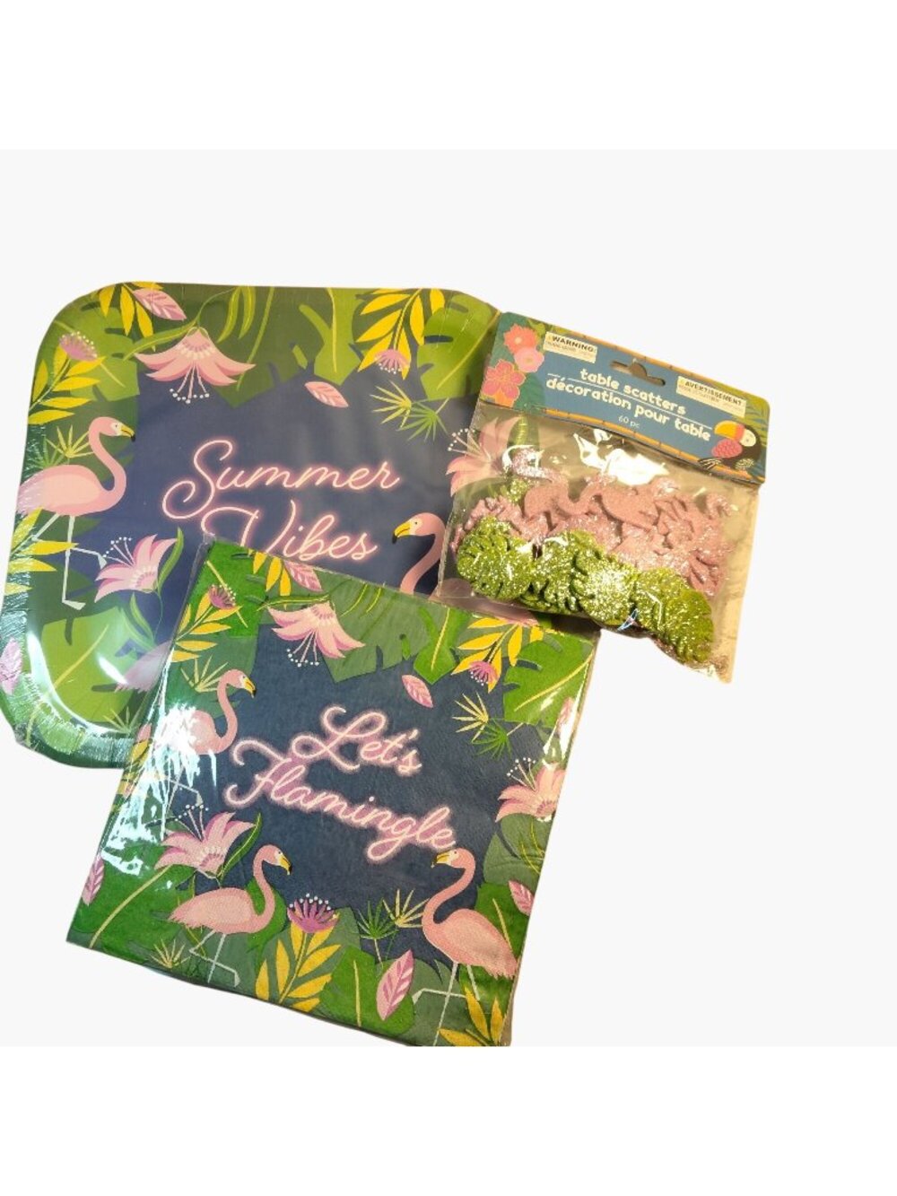 Flamingo Party Paper Plates Napkins Summer Vibes Lets Flamingle Scatter 24
